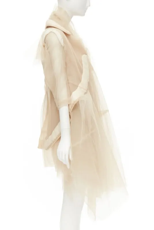 Comme Des Garcons Sheer Long Jacket Beige Never worn - Model View