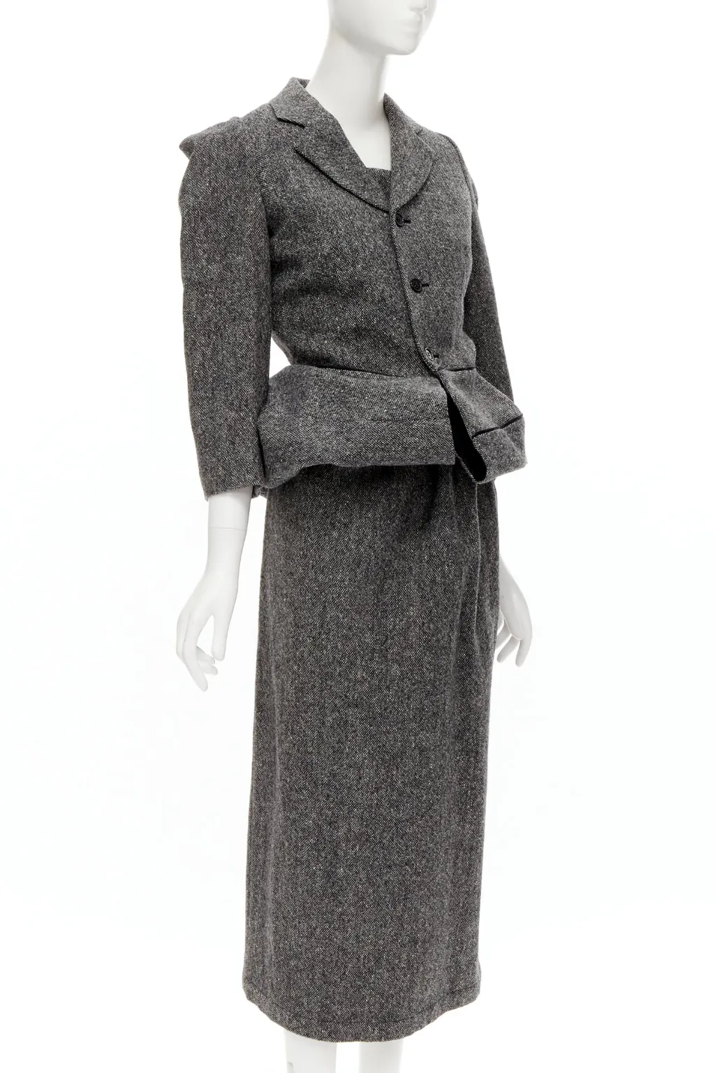 Junya Watanabe Convertible Blazer Dress Grey Wool Never worn - Inside View