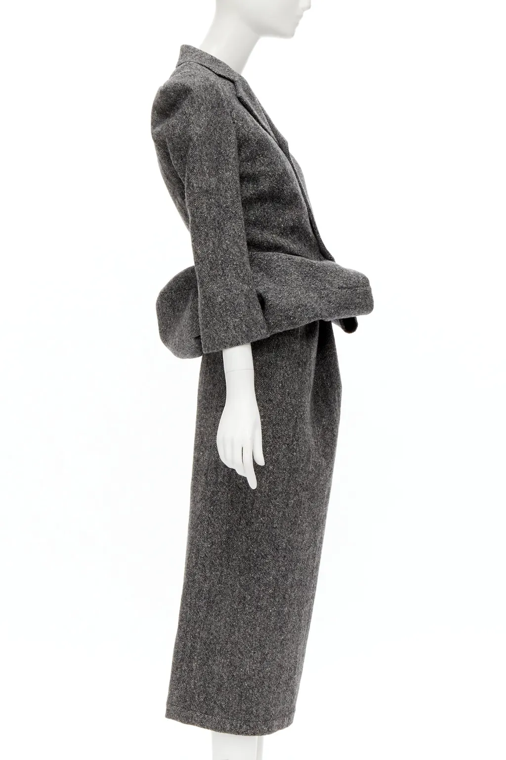 Junya Watanabe Convertible Blazer Dress Grey Wool Never worn - Model View