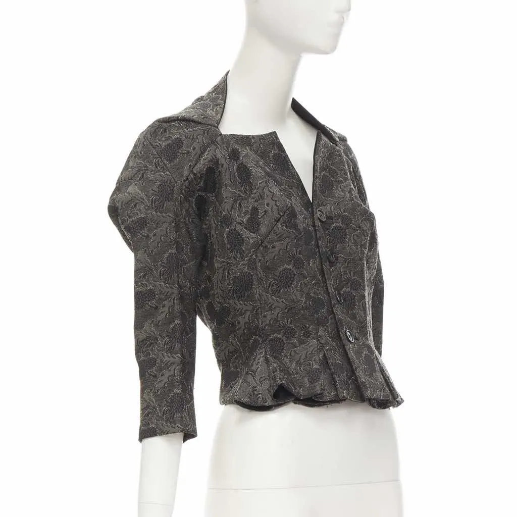 Junya Watanabe Lace Jacquard Jacket Grey Wool Never worn - Inside View