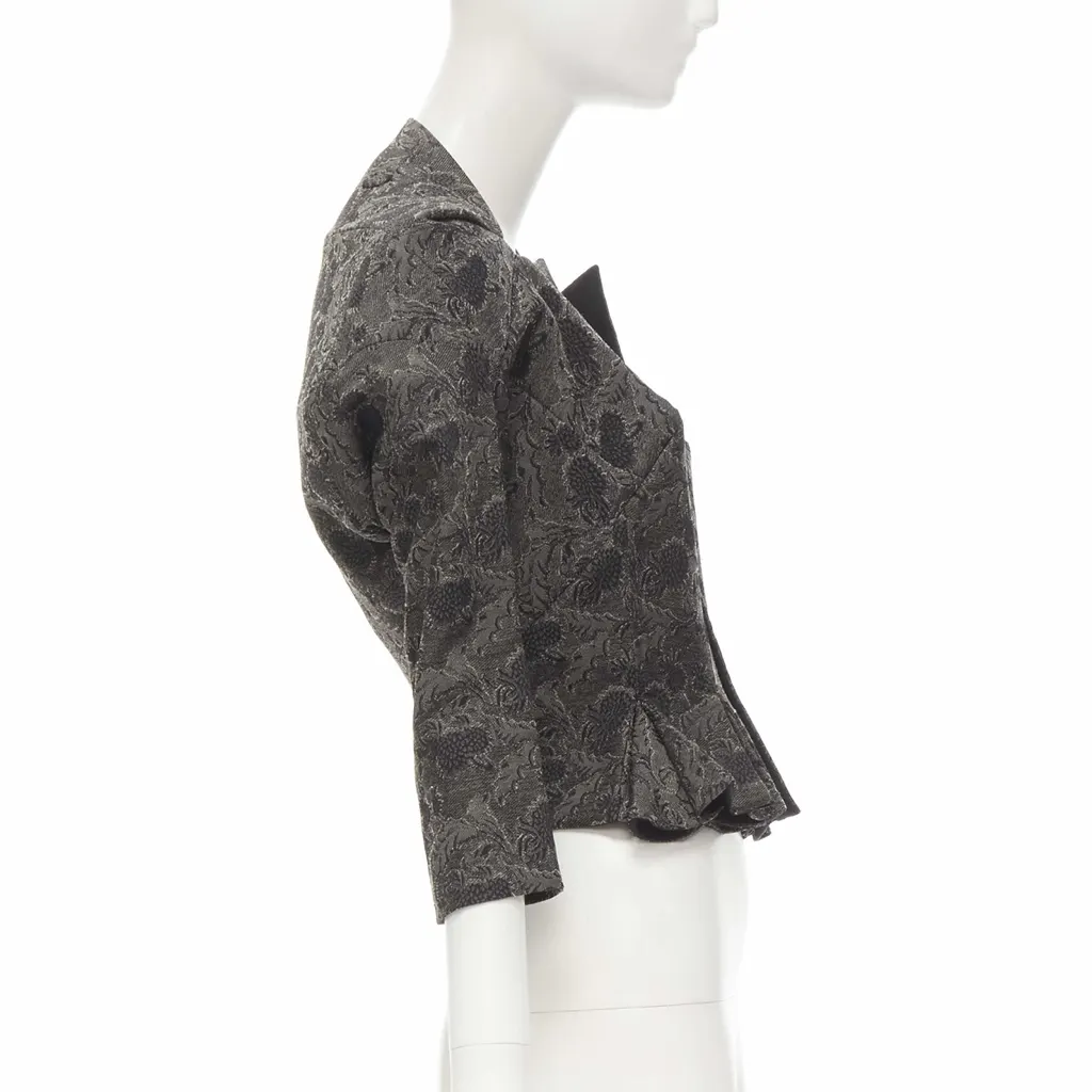 Junya Watanabe Lace Jacquard Jacket Grey Wool Never worn - Model View