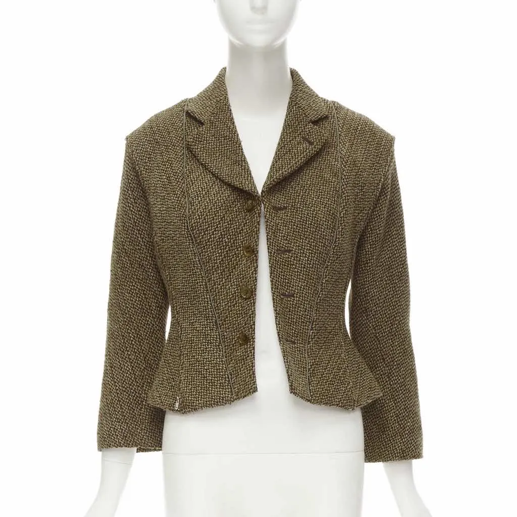 Junya Watanabe Tweed Transformable Jacket Brown Tweed Never worn - Front View