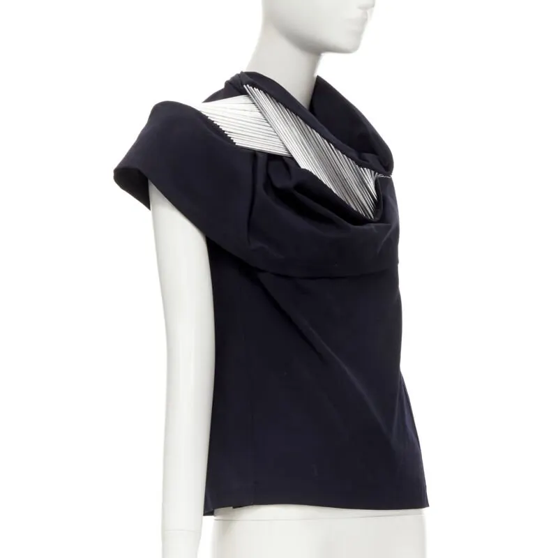 Junya Watanabe Metal Collar Top Black Wool Very good - Inside View