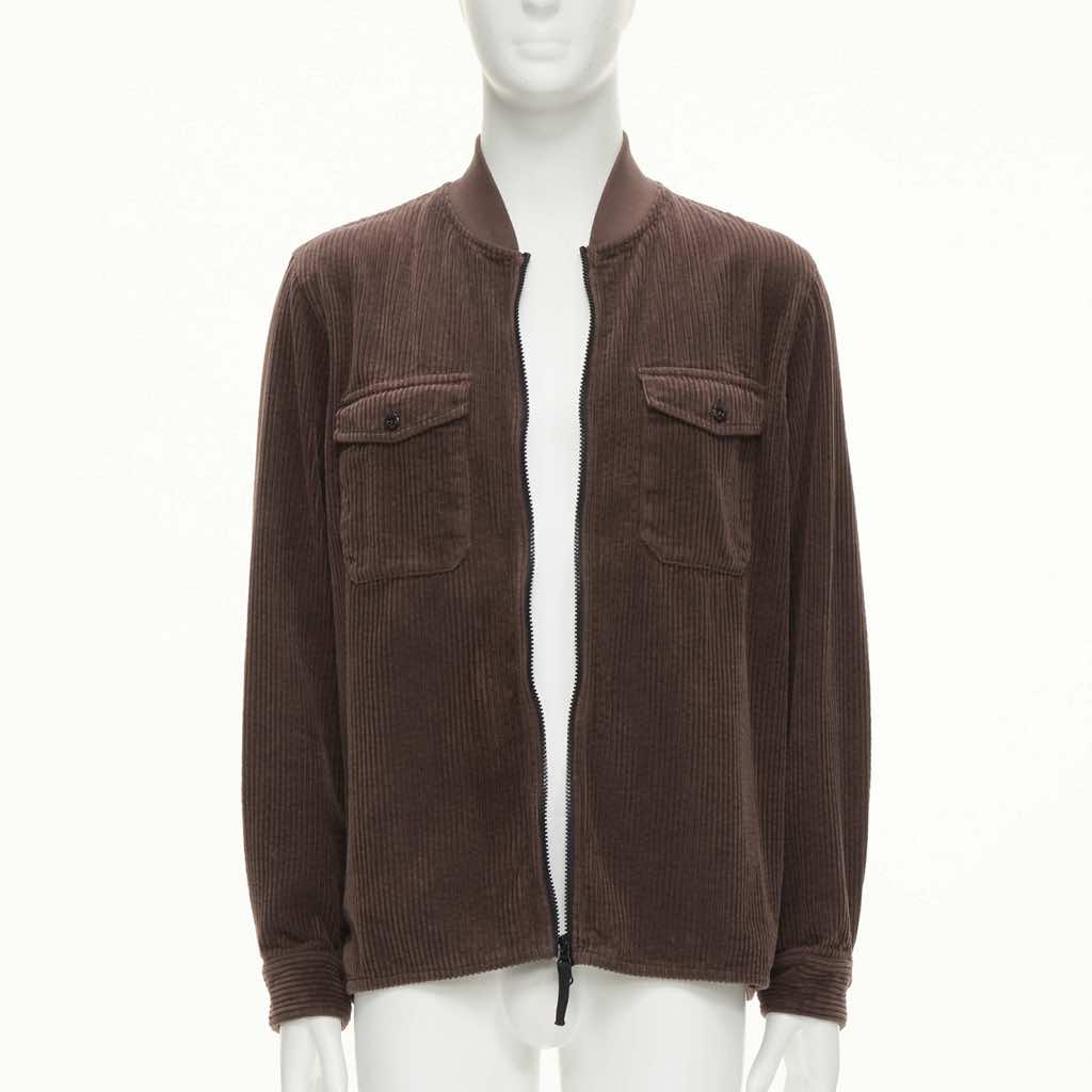 Stone Island Brown Corduroy Bomber Jacket