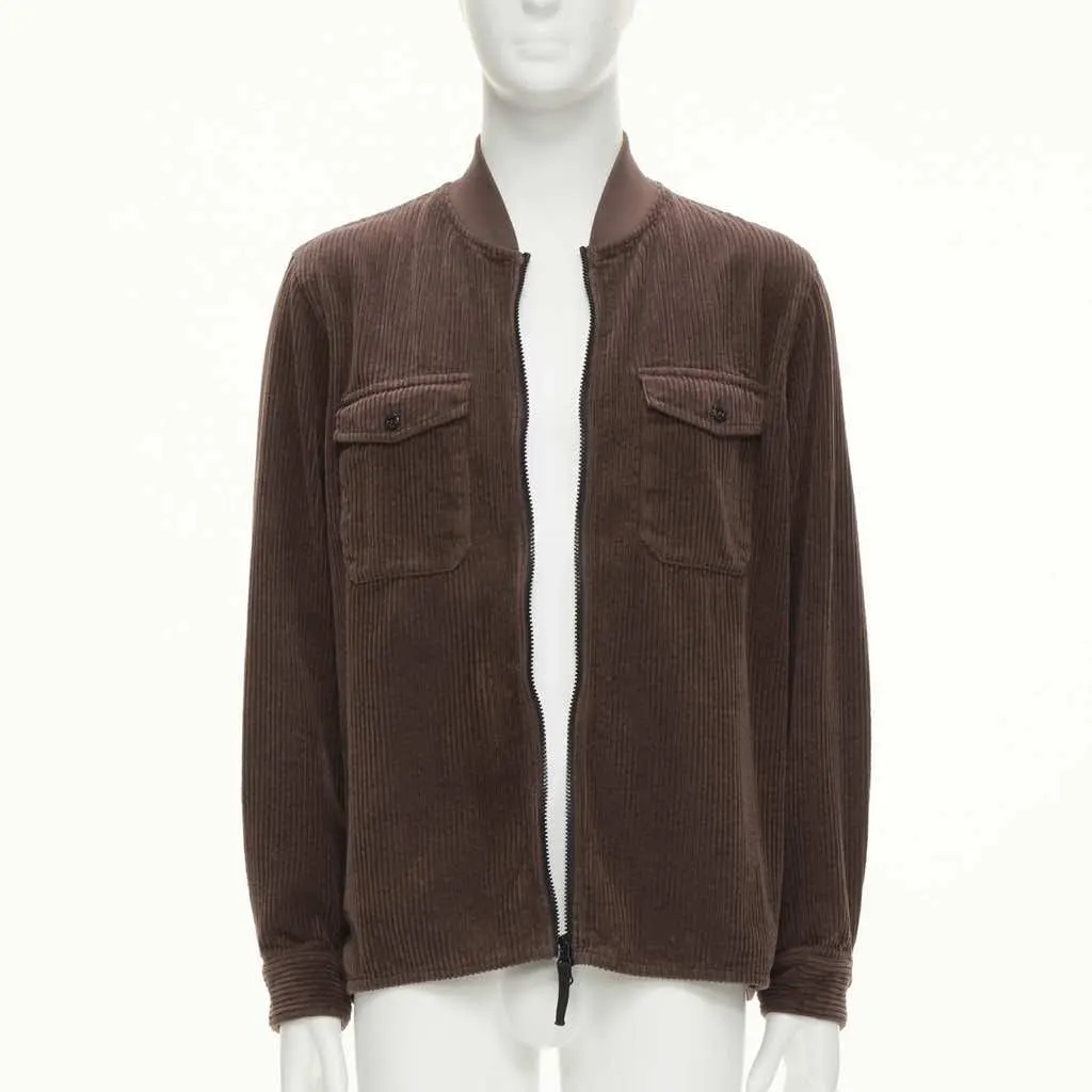 Stone Island Brown Corduroy Bomber Jacket Brown Never worn, with tag - Front View