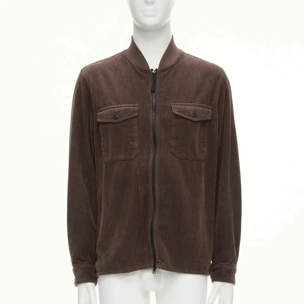 Stone Island Brown Corduroy Bomber Jacket Brown Never worn, with tag - Inside View