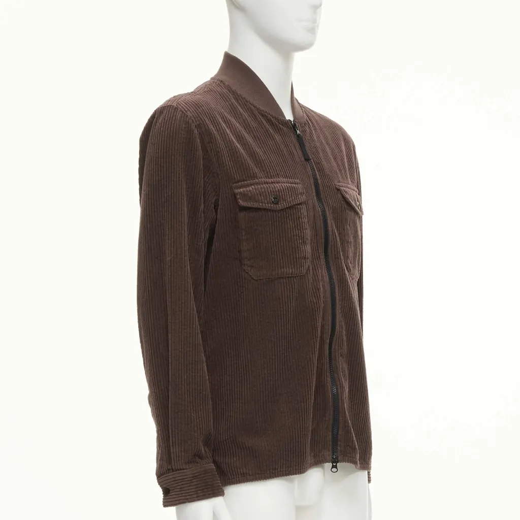 Stone Island Brown Corduroy Bomber Jacket Brown Never worn, with tag - Model View