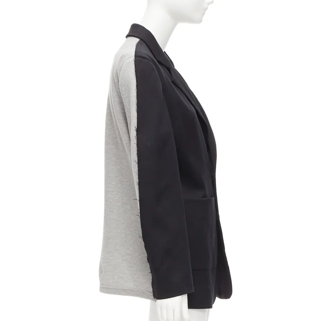 MM6 Fray Edge Blazer Black Polyester Good - Front View