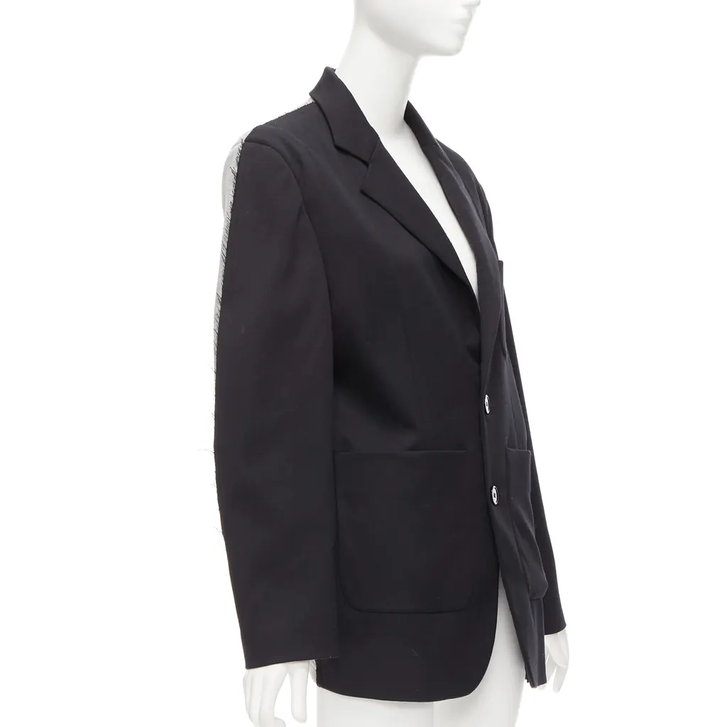 MM6 Fray Edge Blazer Black Polyester Good - Box View