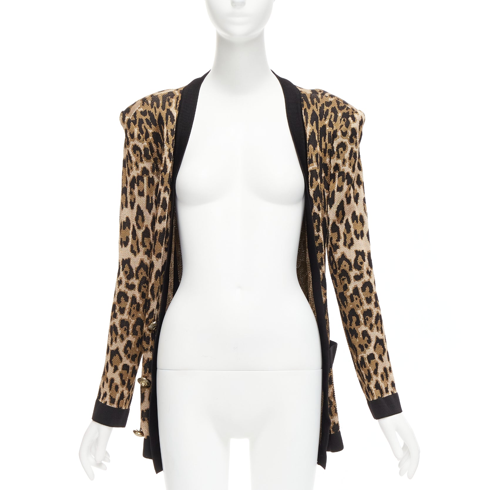 Balmain Leopard Jacquard Cardigan