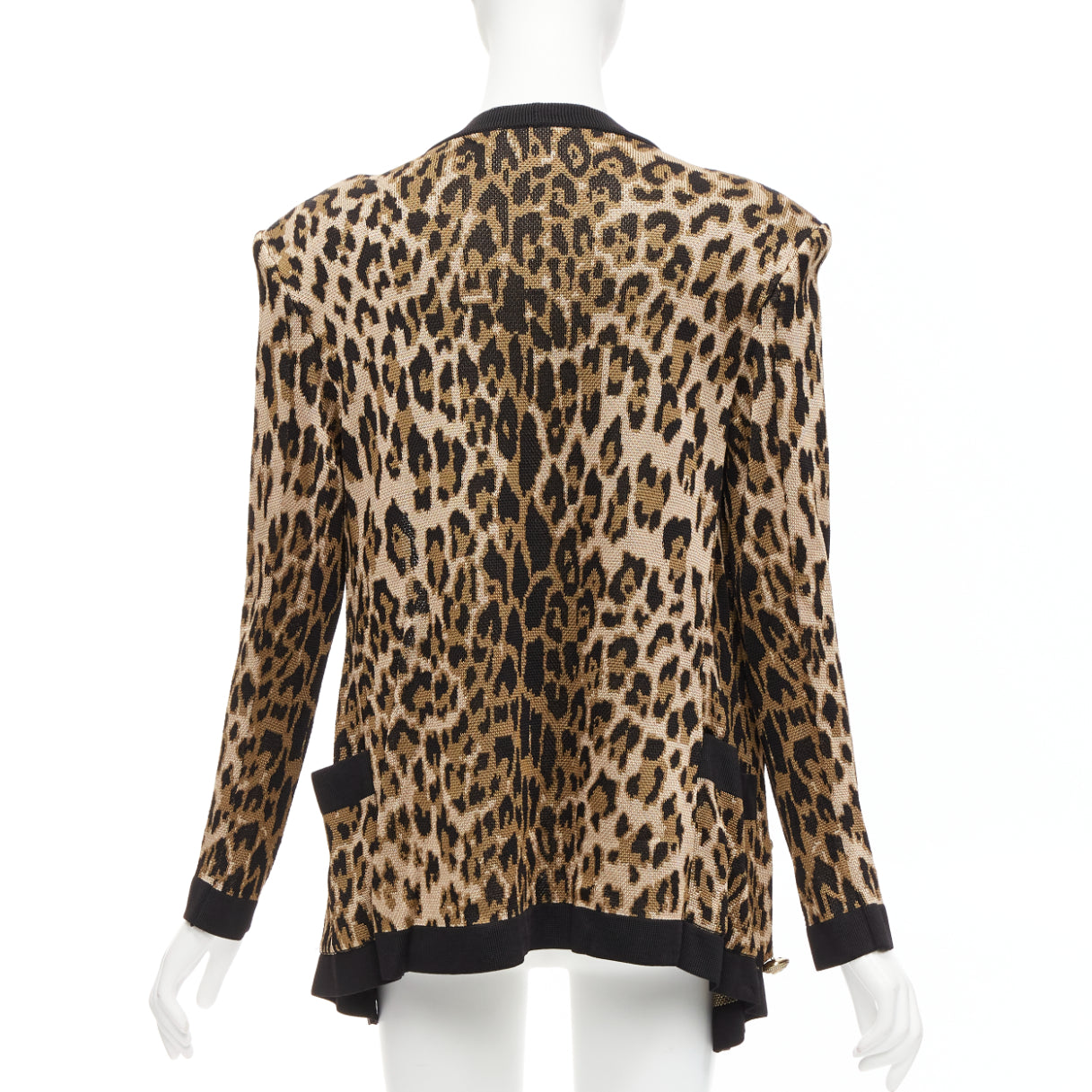 Balmain Leopard Jacquard Cardigan - Side view