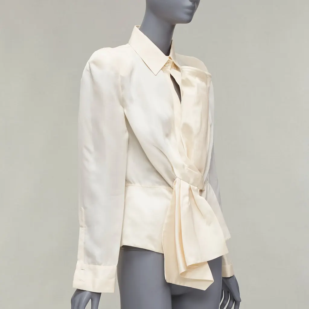 Gianfranco Ferré Bow Detail Jacket Beige Silk Very good - Inside View