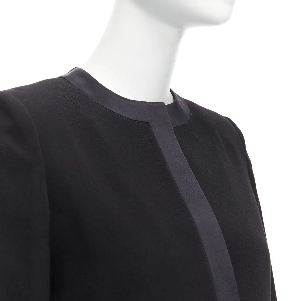 Givenchy Silk Trim Jacket Black Wool Never worn - Back View