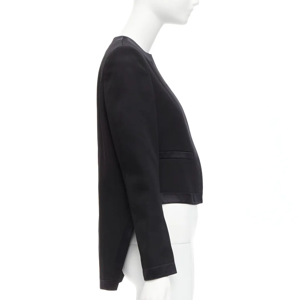 Givenchy Silk Trim Jacket Black Wool Never worn - Box View