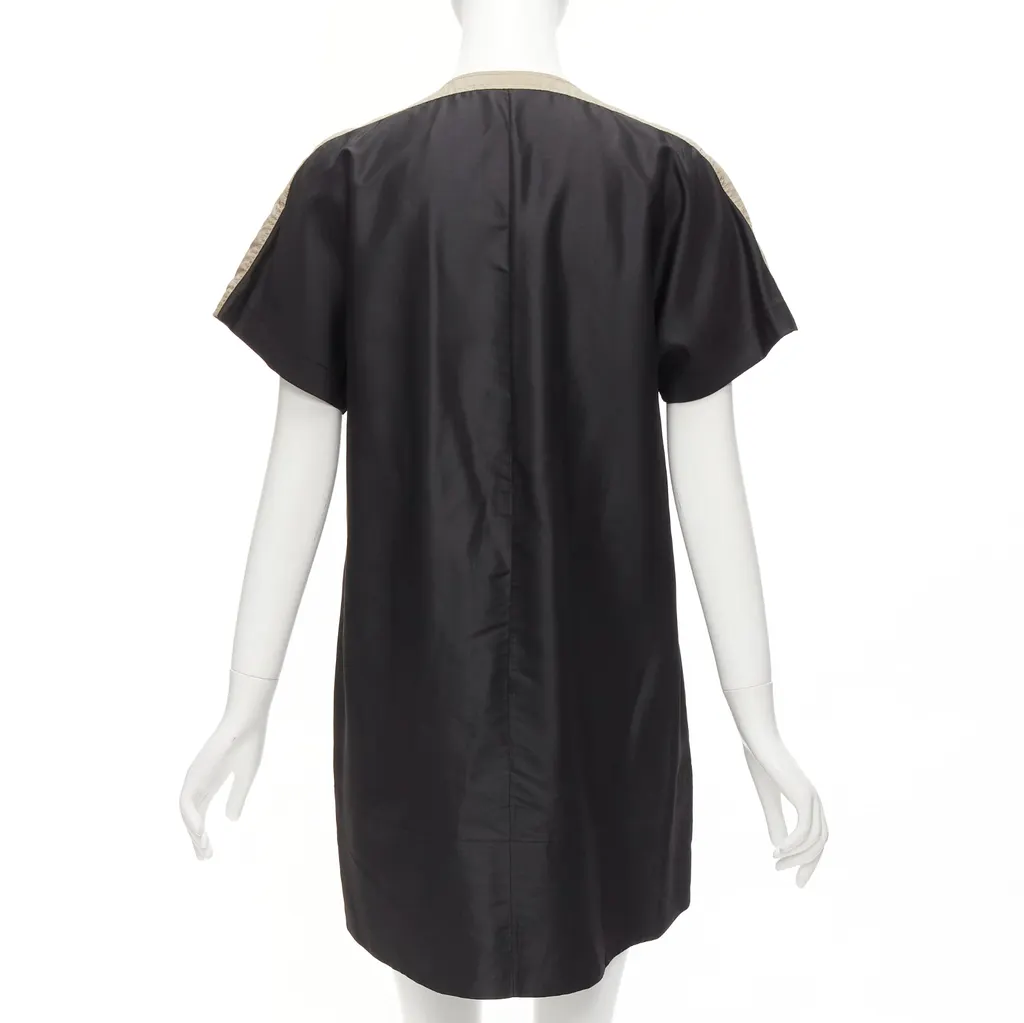 Balenciaga Colorblock Shirt Dress Black Silk Never worn - Box View