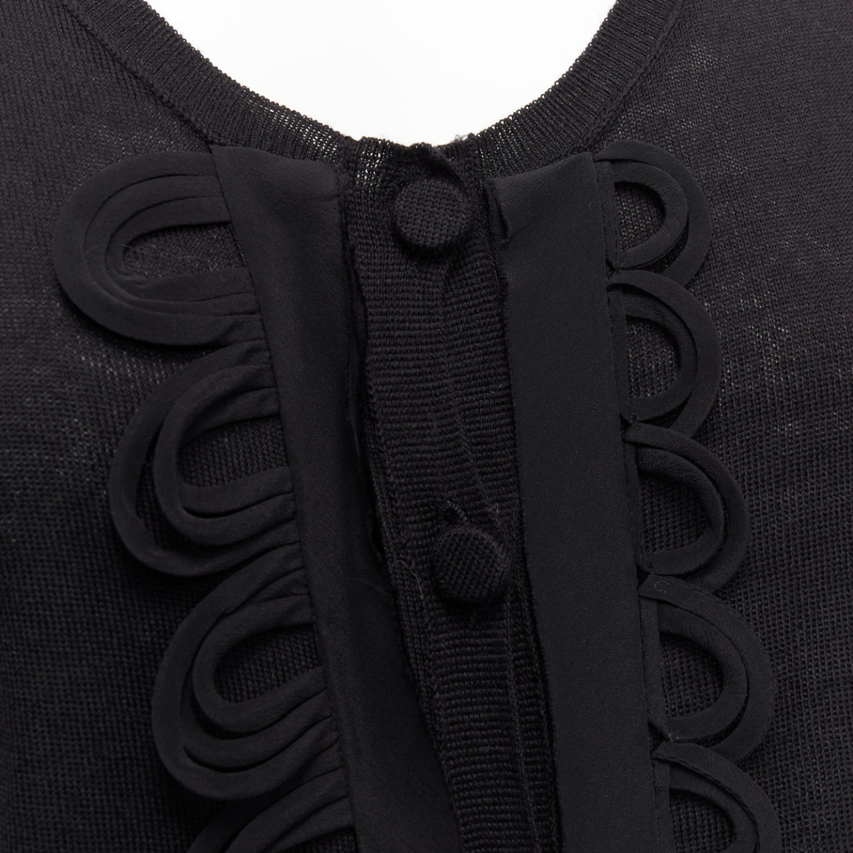 Chloe Military Ruffle Cardigan - Back view