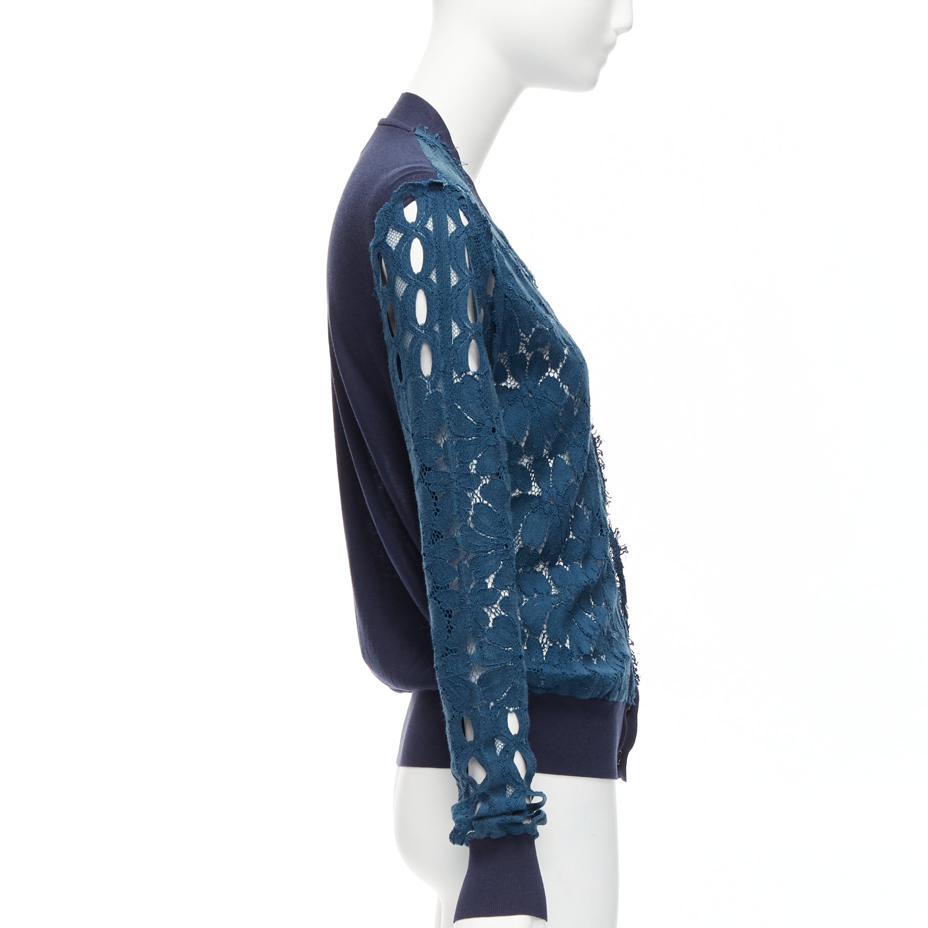 Lanvin Floral Lace Cardigan - Side view
