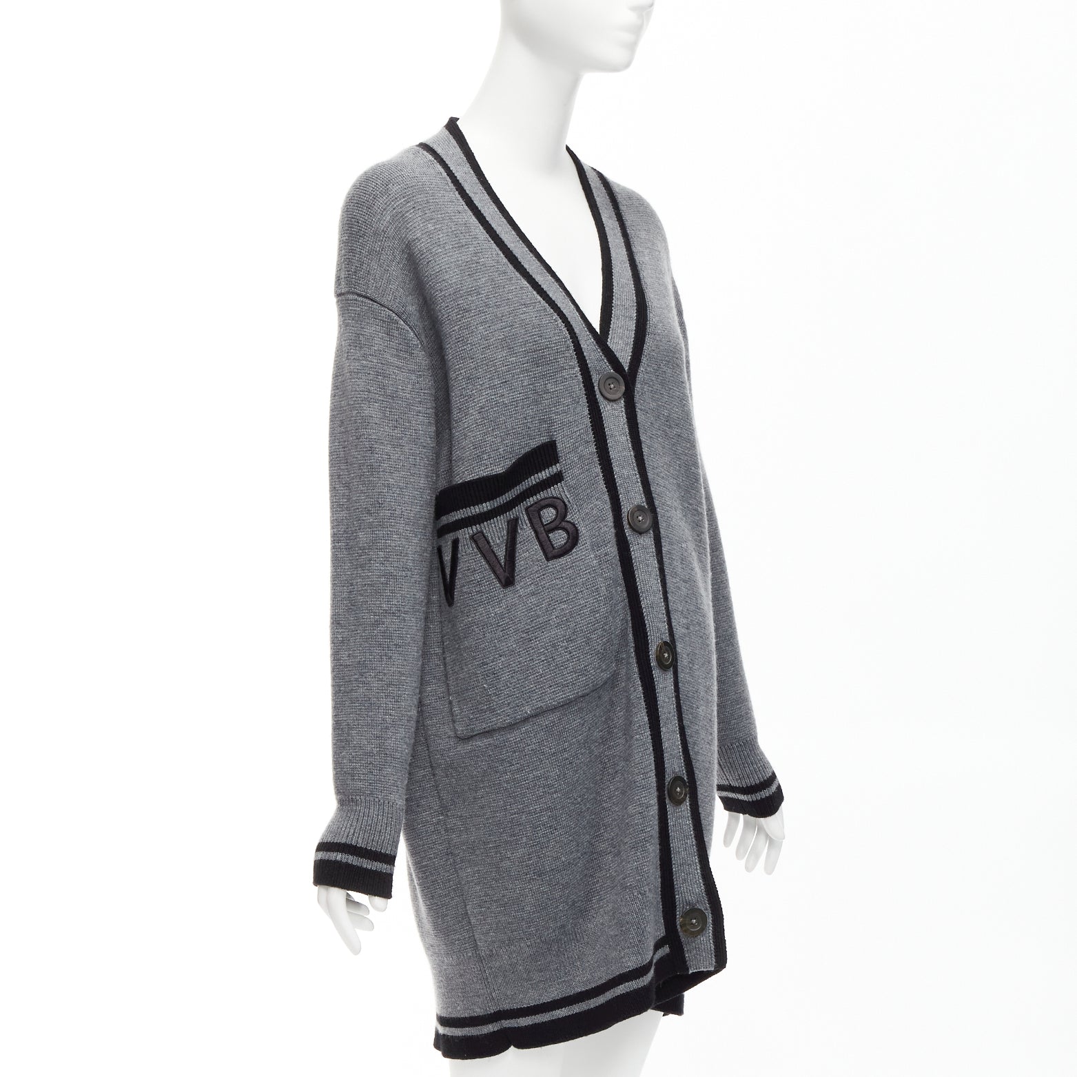 Victoria, Victoria Beckham Logo Oversized Cardigan - 4