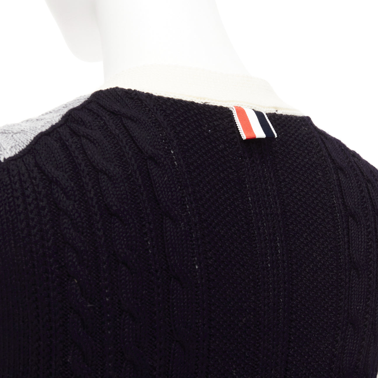 Thom Browne Irish Cable Vest - Back view