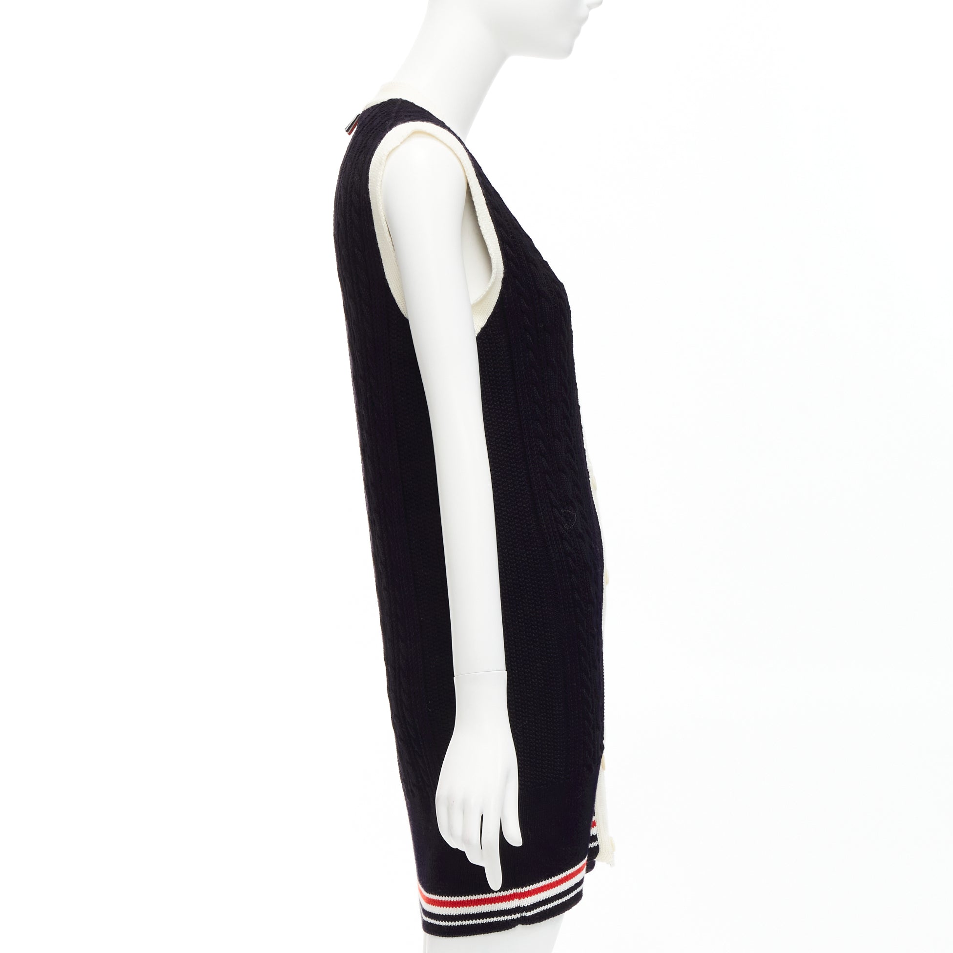 Thom Browne Irish Cable Vest - Side view
