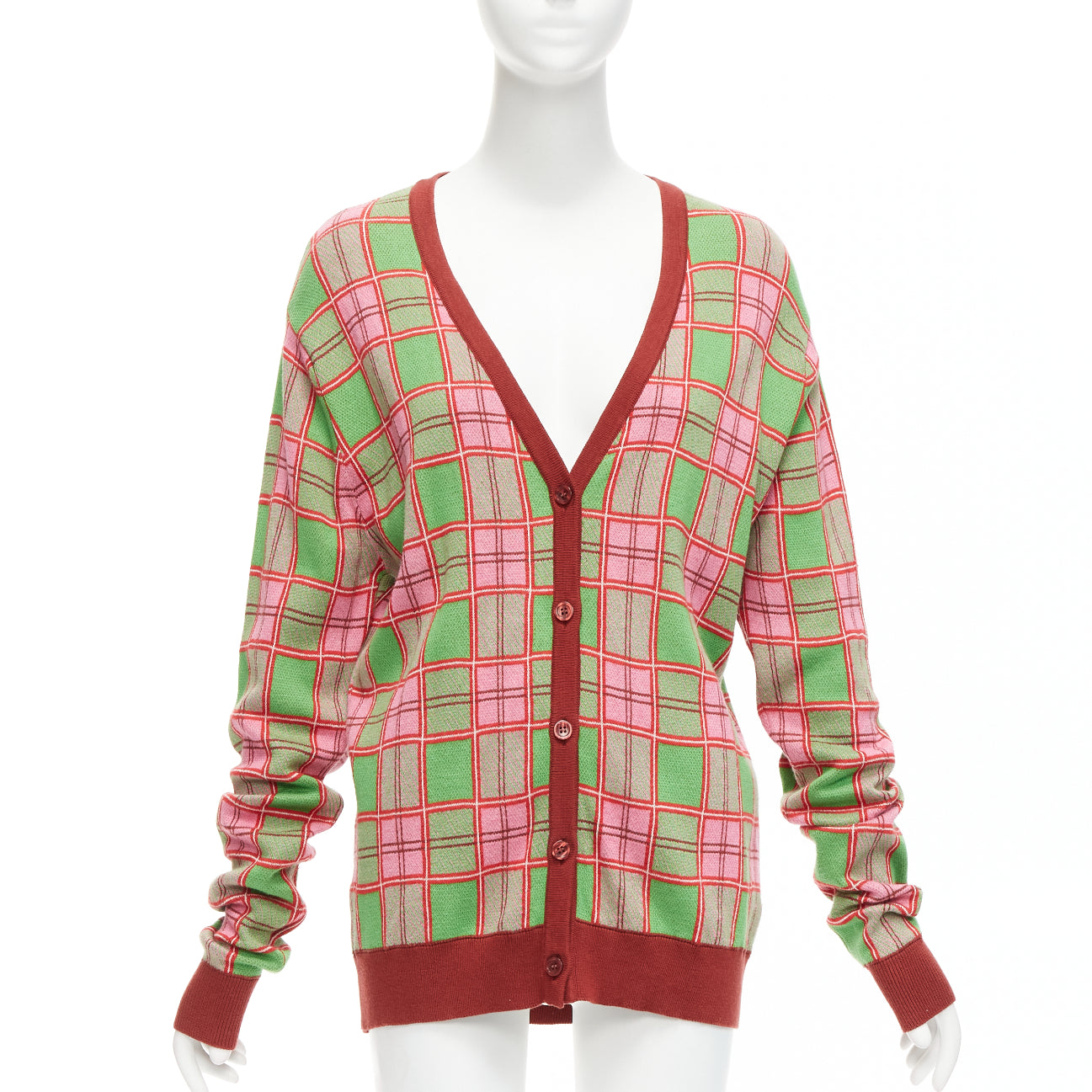 Molly Goddard Checked Intarsia Cardigan