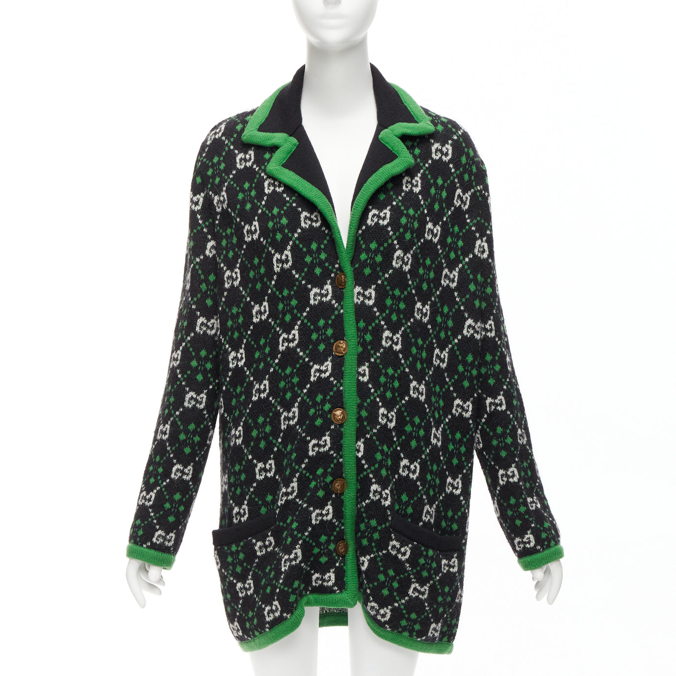 Gucci White GG Knit Coat - Image 6