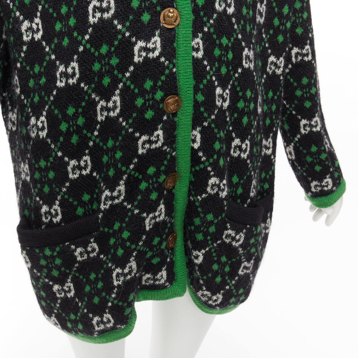 Gucci White GG Knit Coat - Image 10