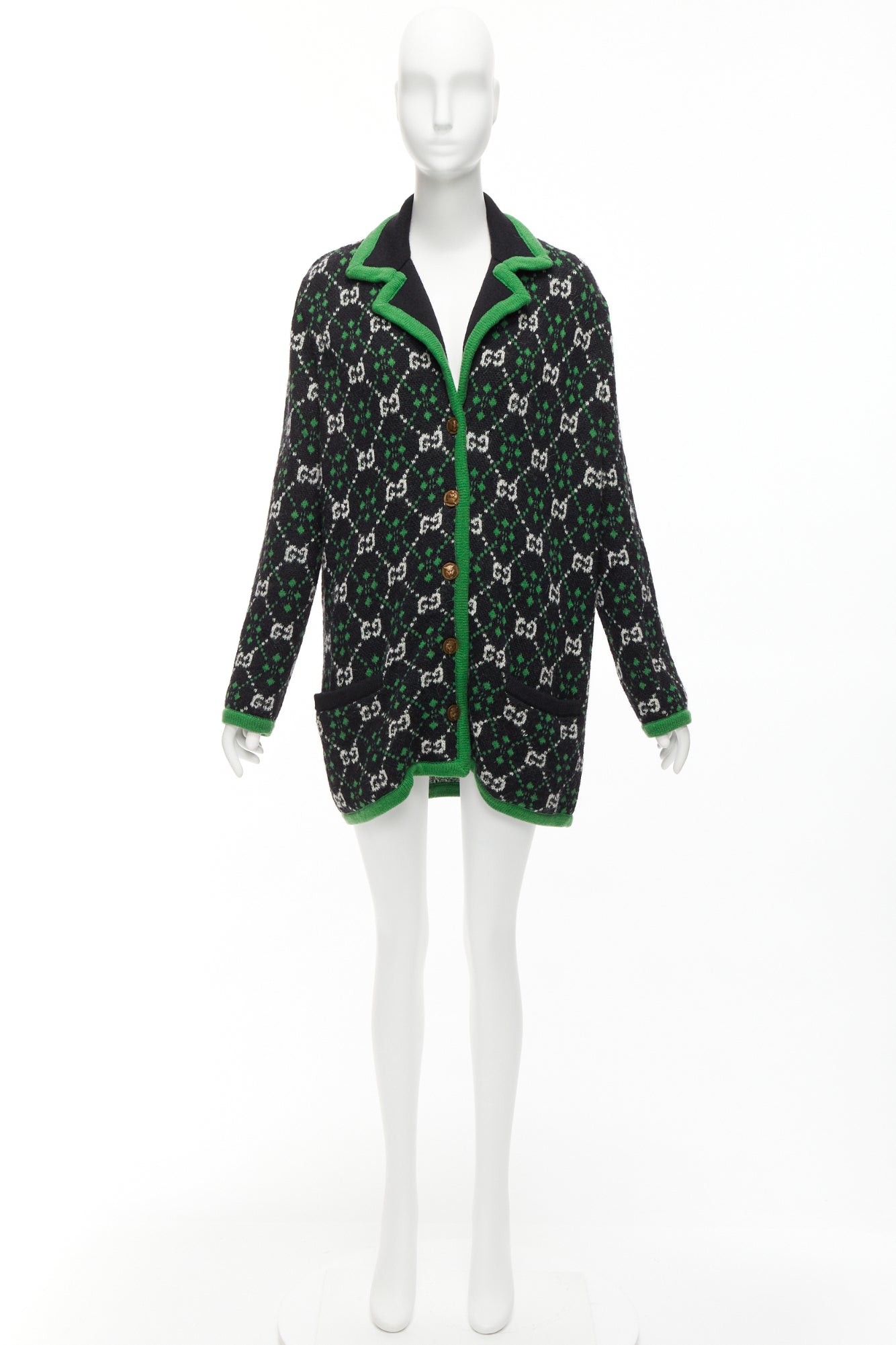 Gucci White GG Knit Coat - Image 12