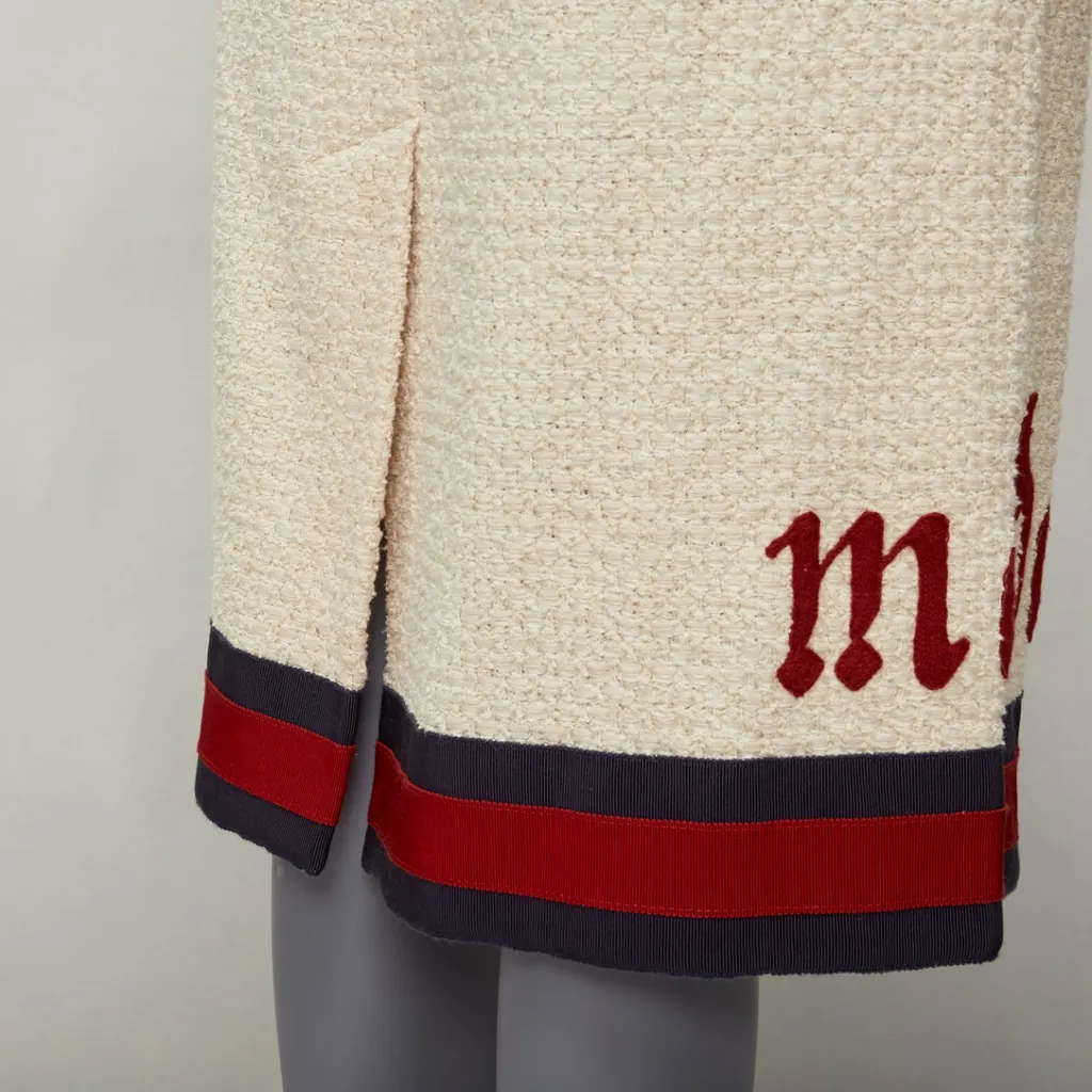 Gucci Boucle Trim Skirt Beige Cotton Never worn - Back View