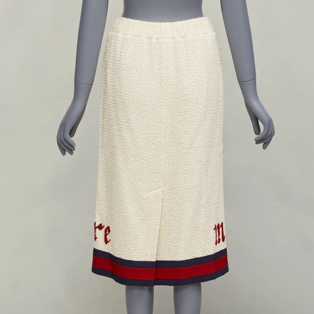 Gucci Boucle Trim Skirt Beige Cotton Never worn - Box View
