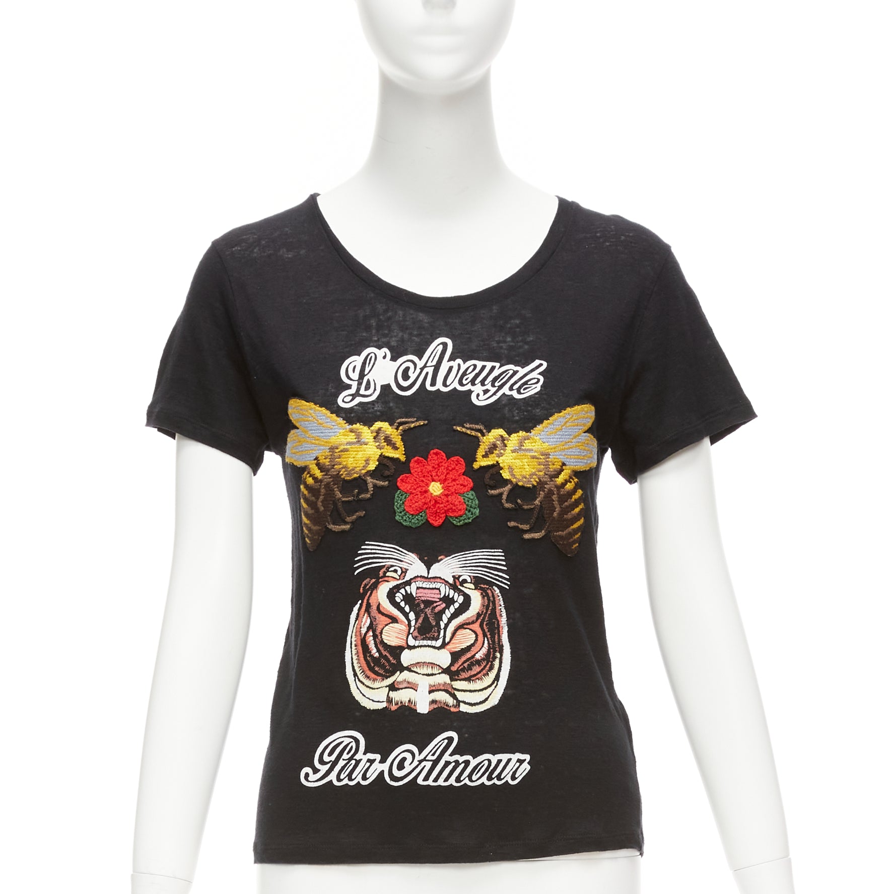 Gucci Tiger Rose Patch Tee