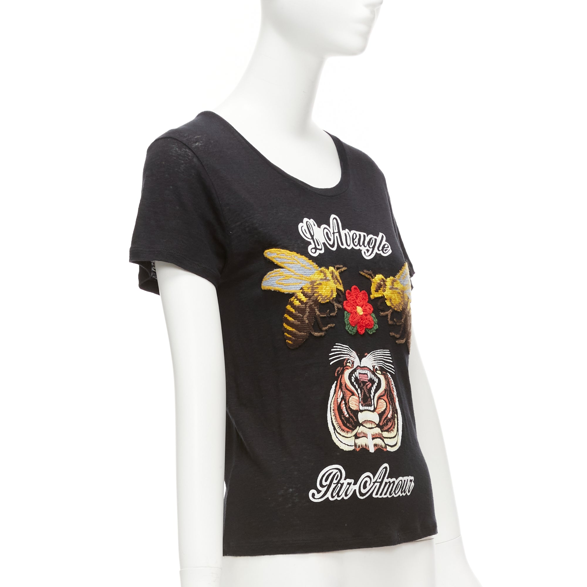 Gucci Tiger Rose Patch Tee - Image 6