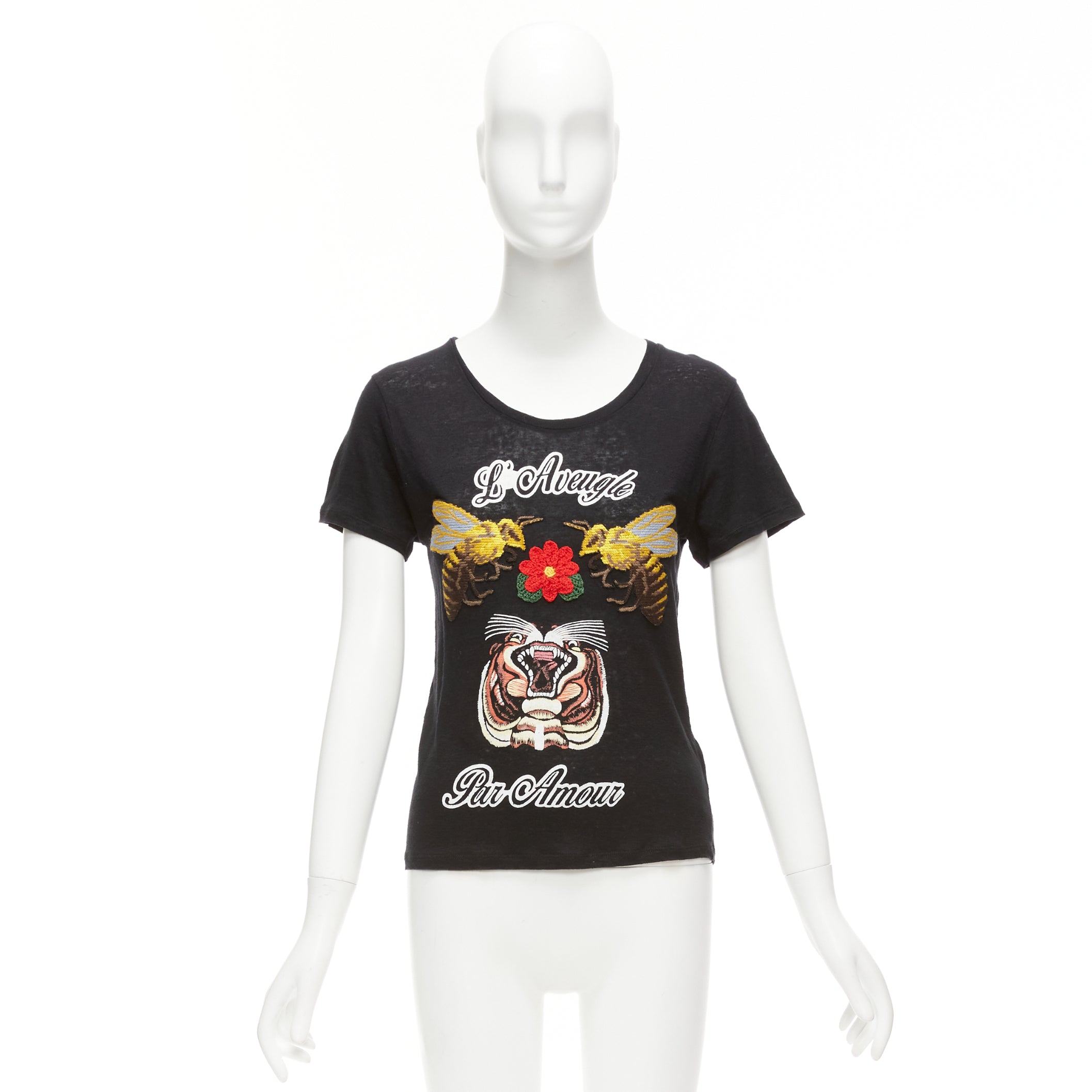 Gucci Tiger Rose Patch Tee - Image 11
