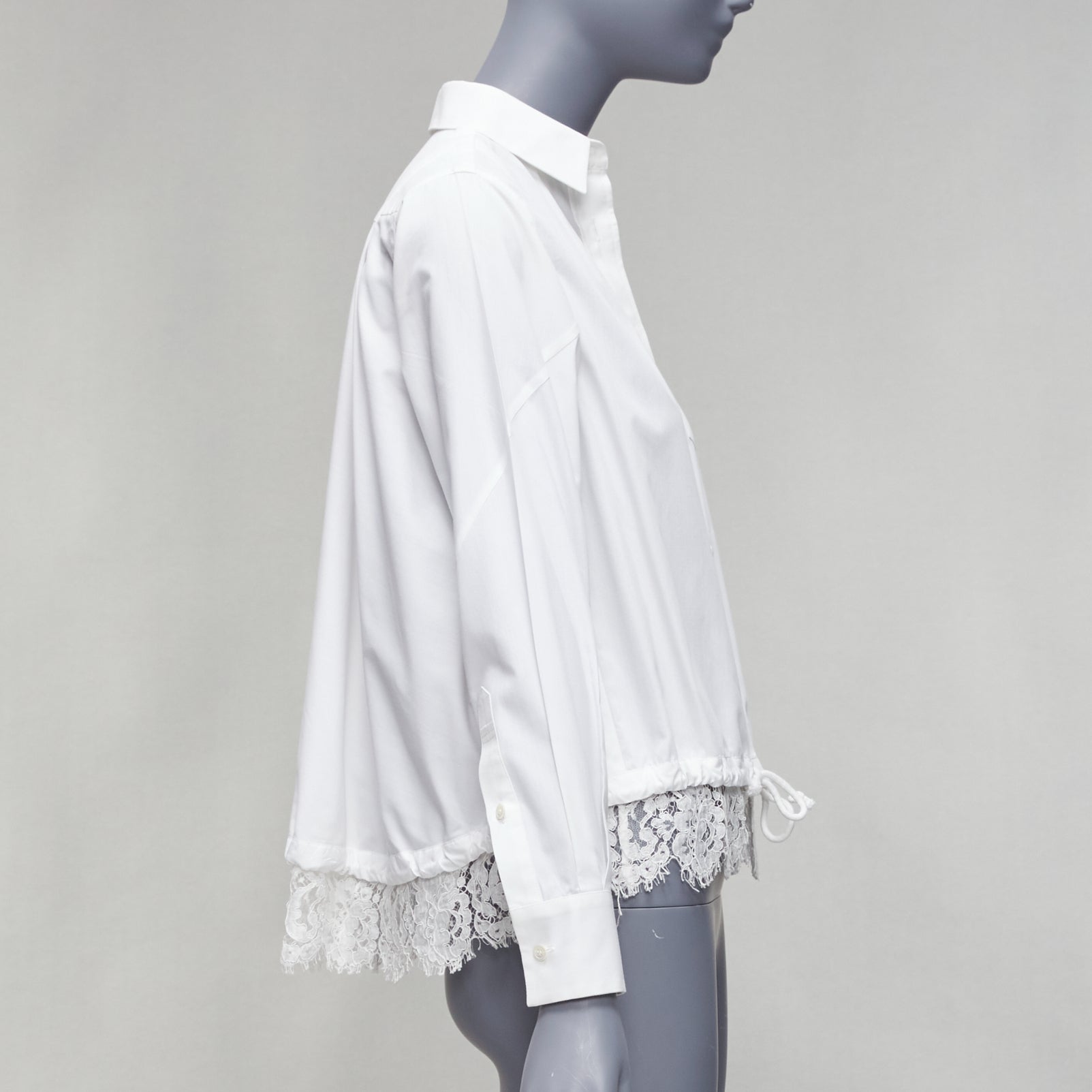 Sacai Lace Hem Shirt - Side view