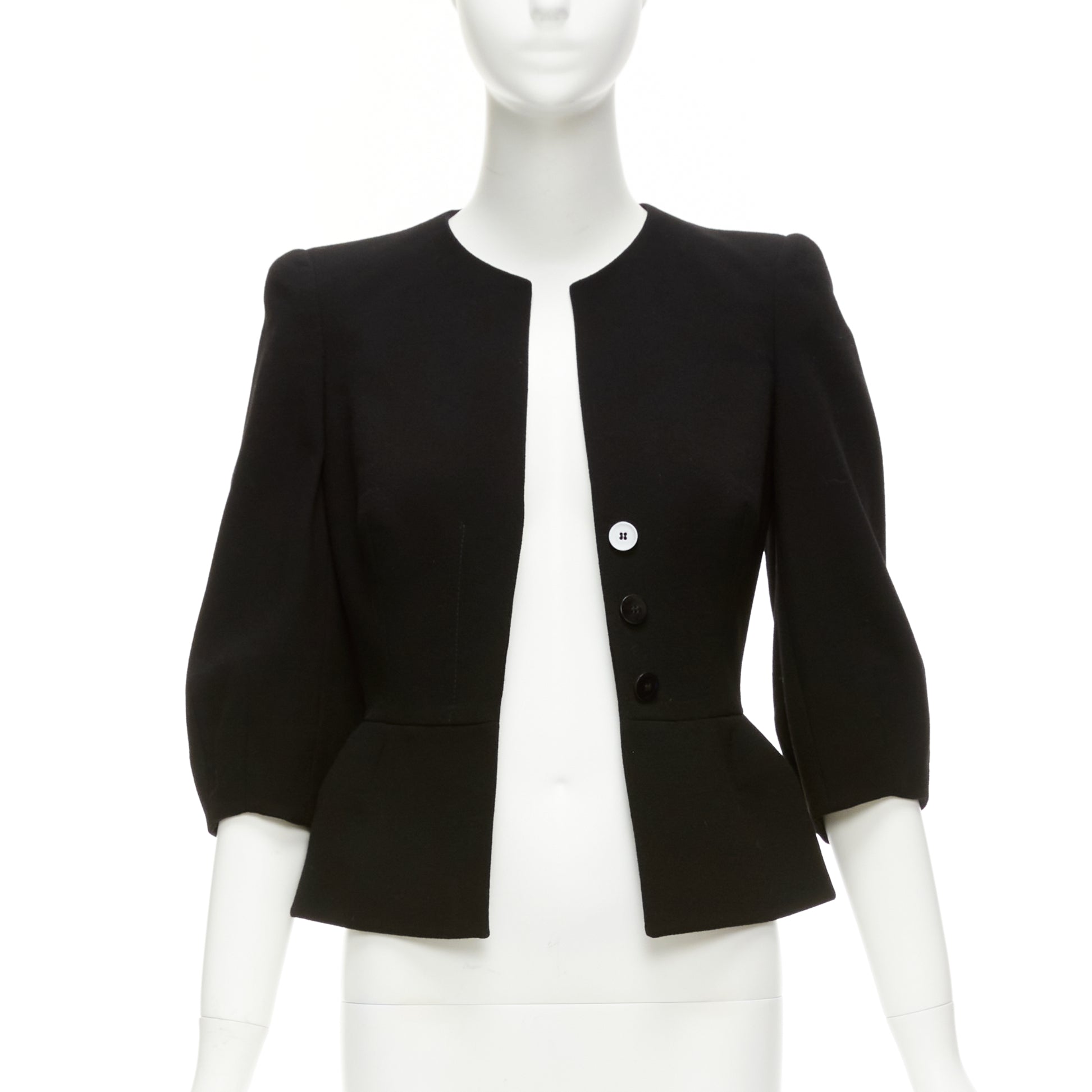 Alexander Mcqueen Cropped Peplum Jacket - Image 6