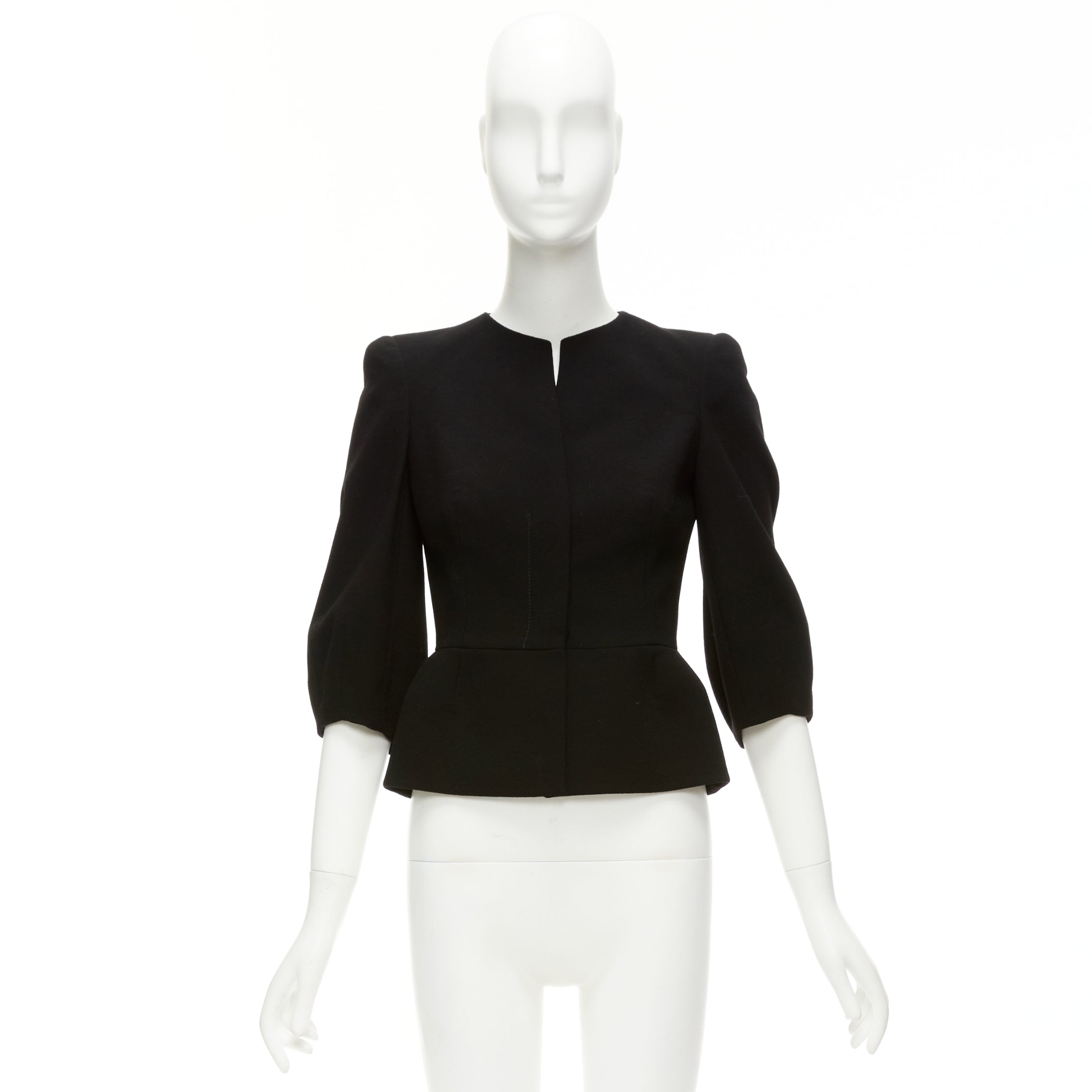 Alexander Mcqueen Cropped Peplum Jacket - Image 12