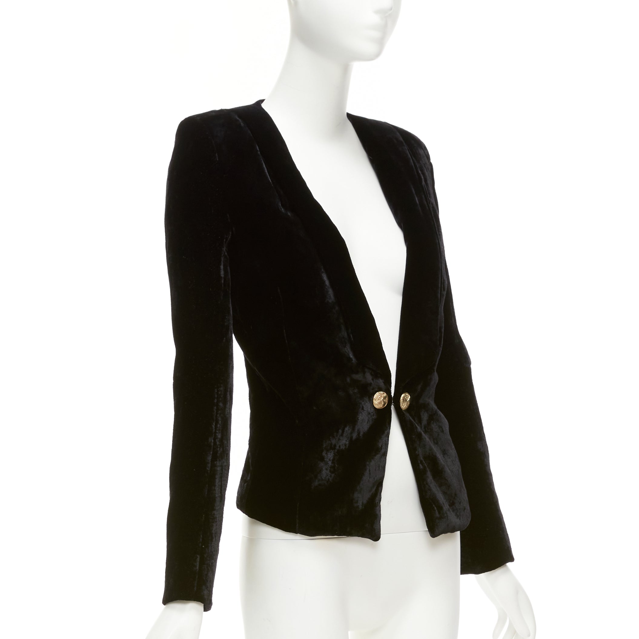 Balmain Gold Button Blazer - 4