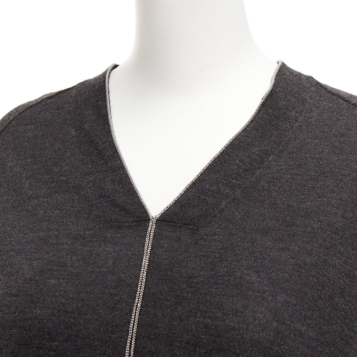 Brunello Cucinelli Chain V Neck Sweater - Back view