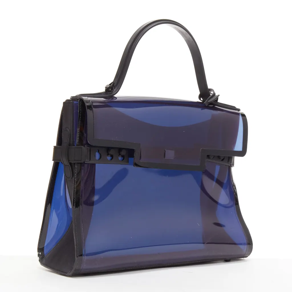 Delvaux Tempete PVC Navy Plastic Fair - Inside View