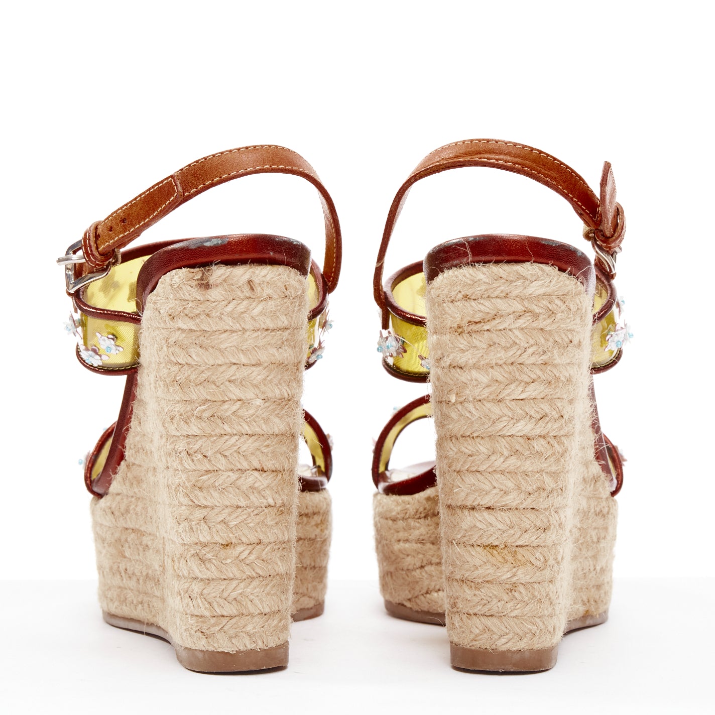 Dior Yellow Floral Wedges - Side view