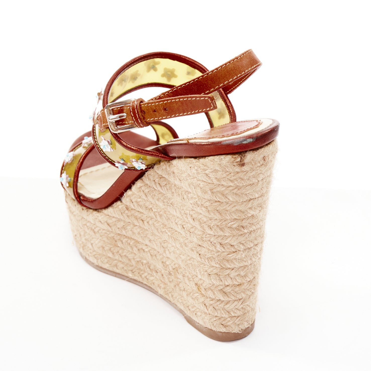 Dior Yellow Floral Wedges - Image 10