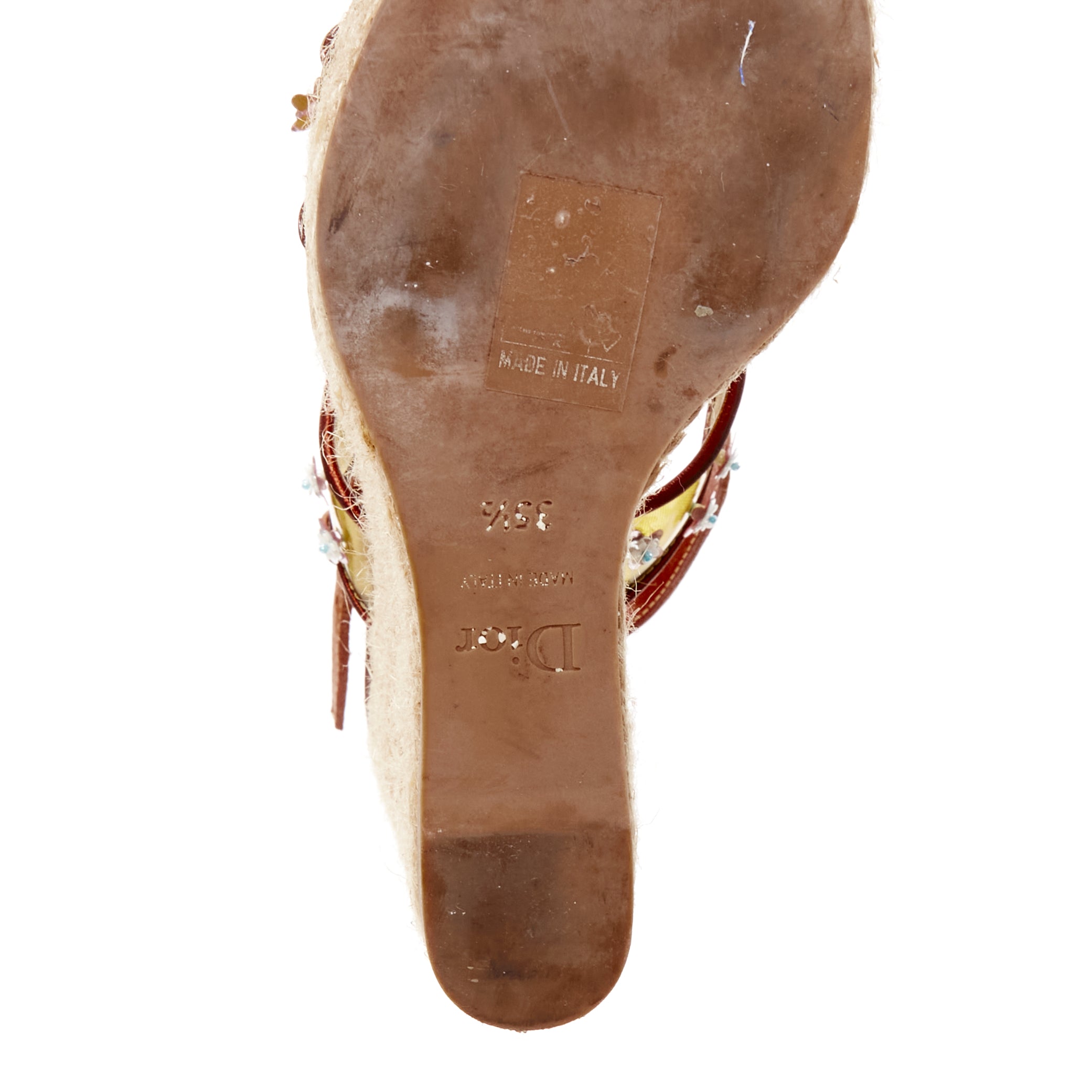 Dior Yellow Floral Wedges - Image 12