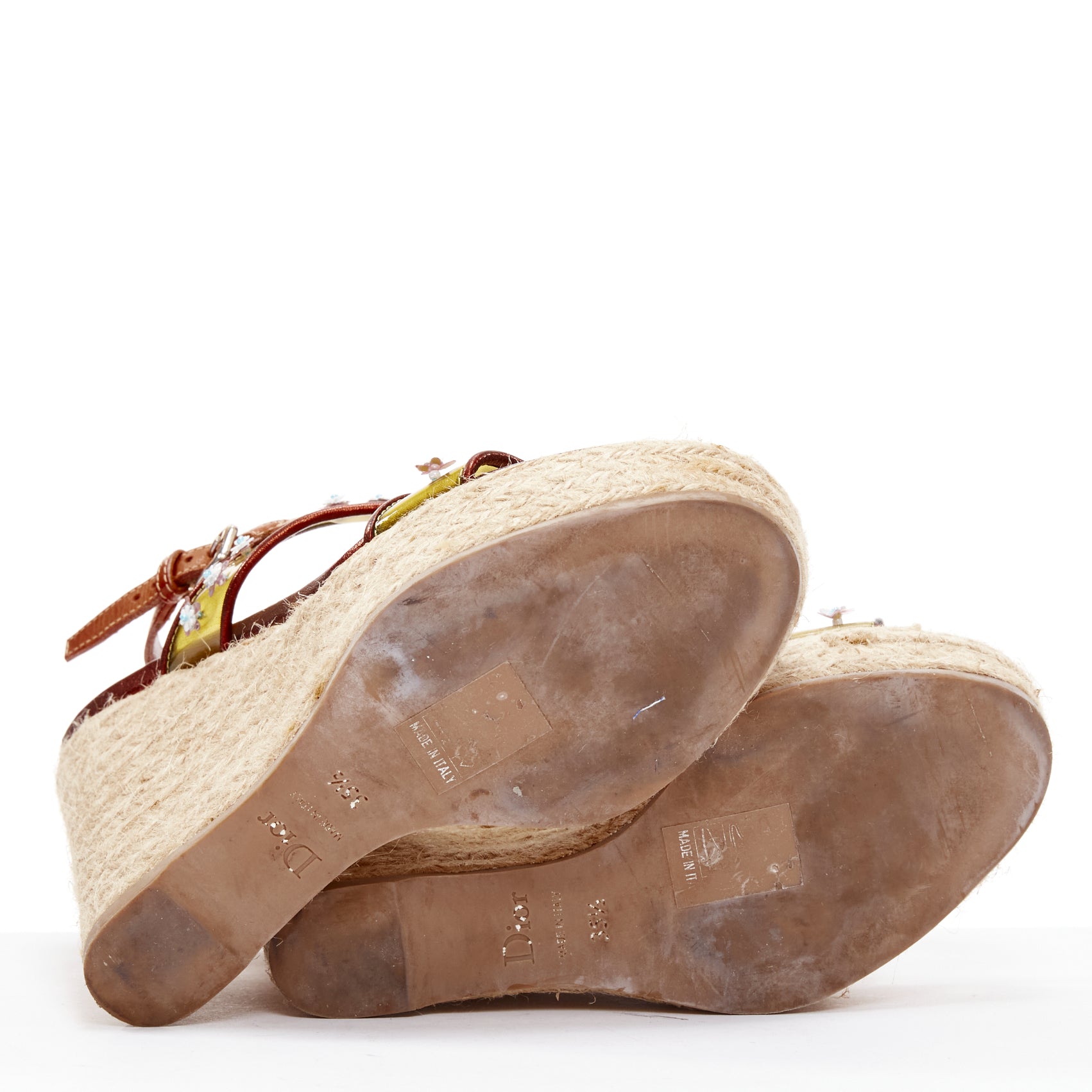 Dior Yellow Floral Wedges - Image 13