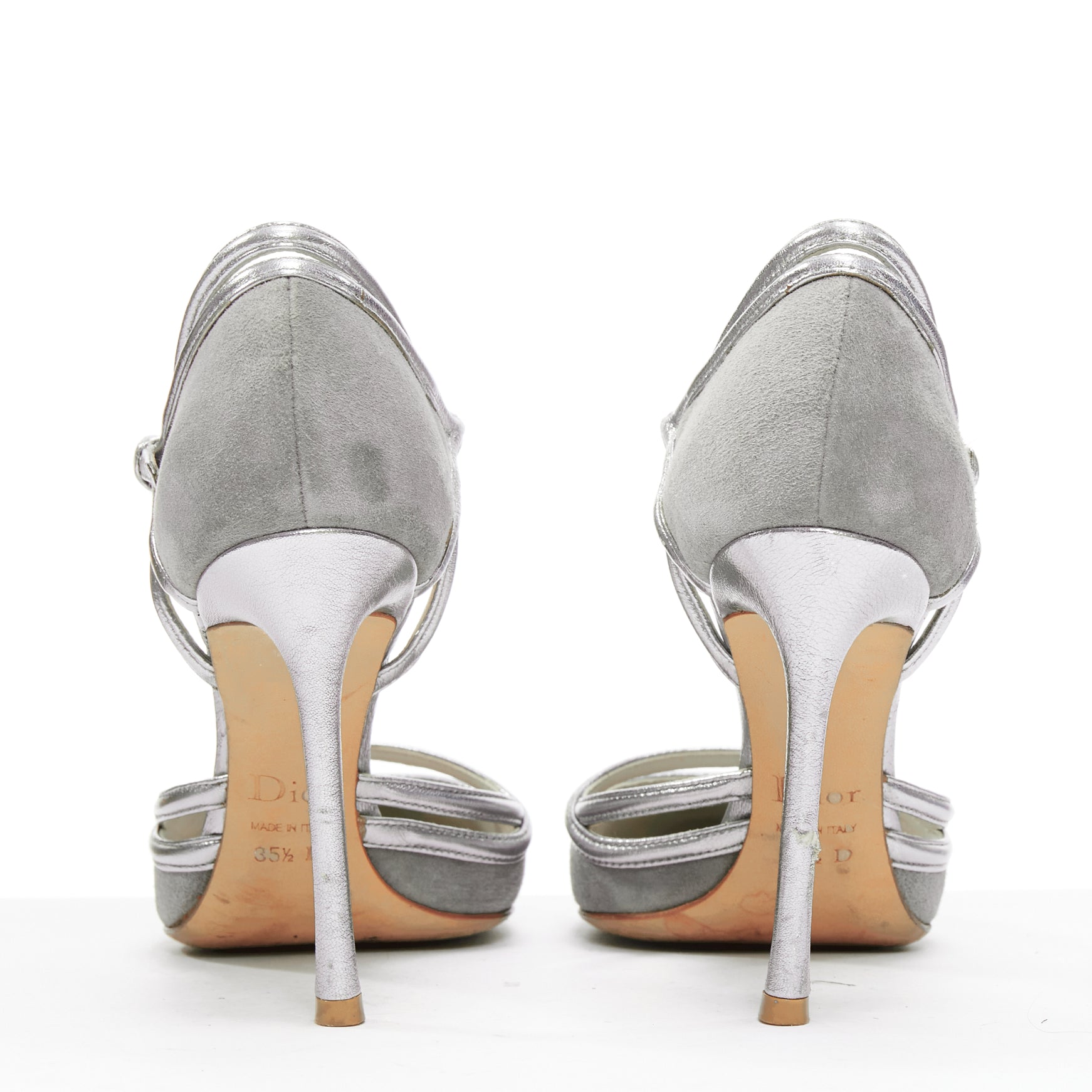 Dior Grey Strappy Pumps - Side view