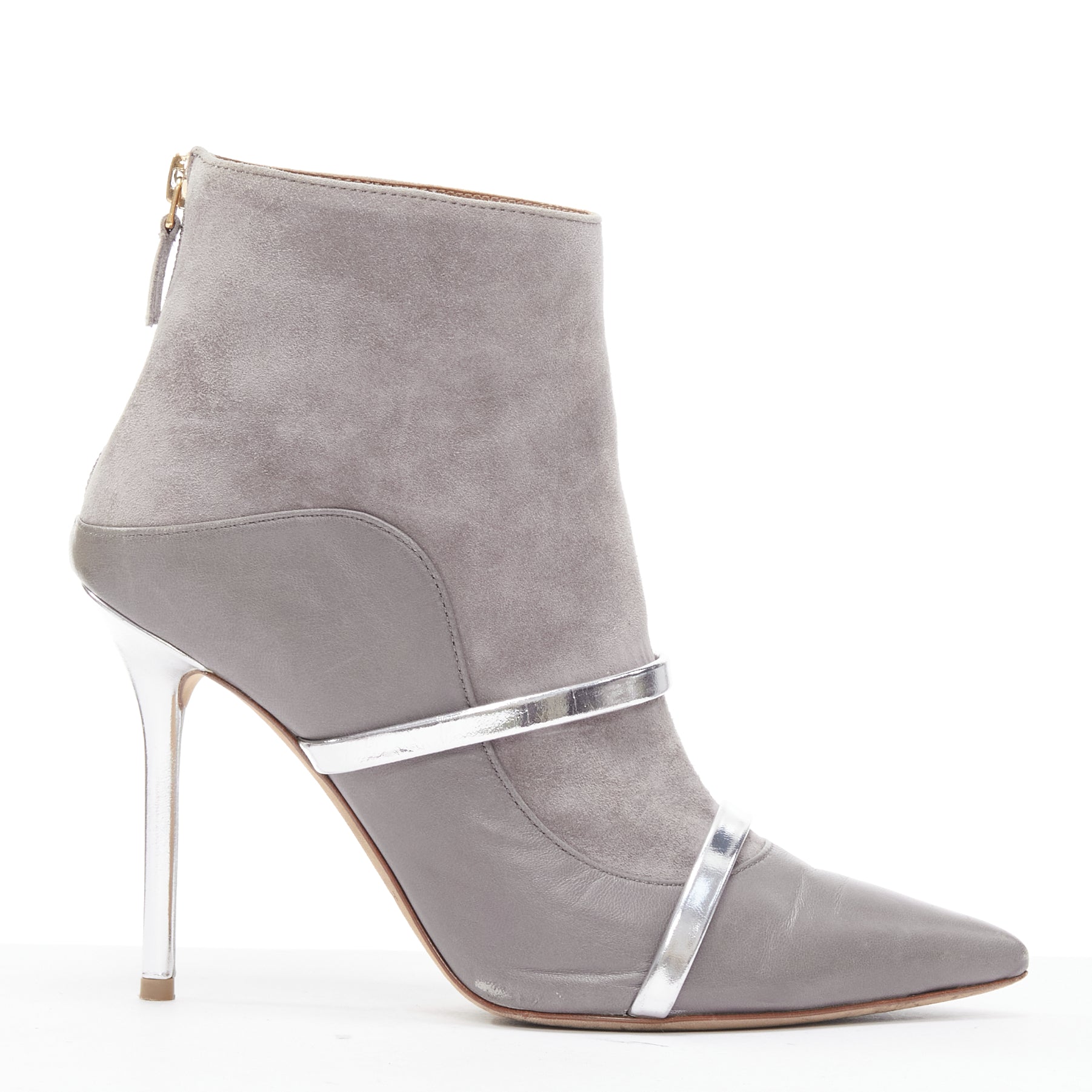 Malone Souliers Patent Strap Heeled Booties