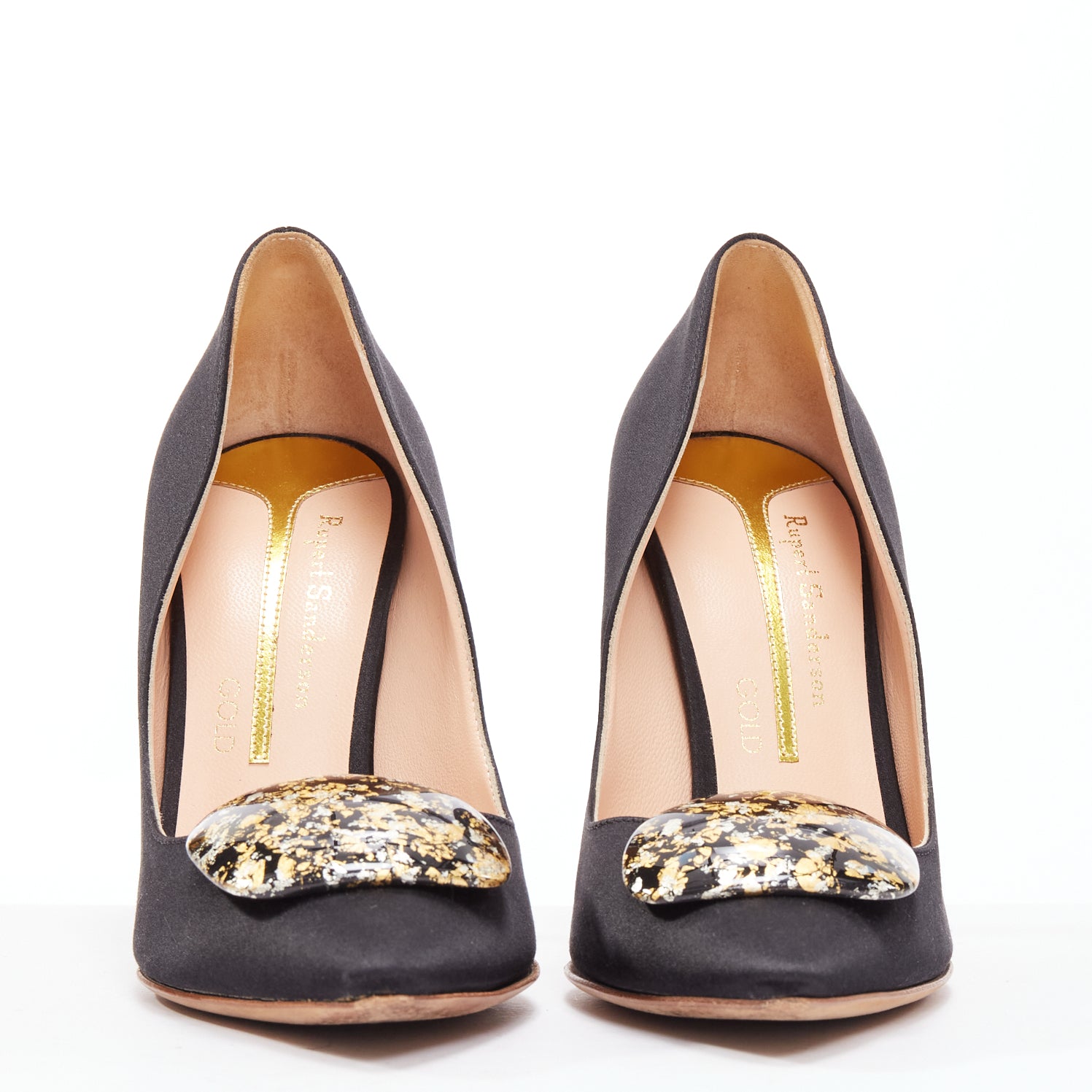 Rupert Sanderson Gold Paint Pumps - Image 6