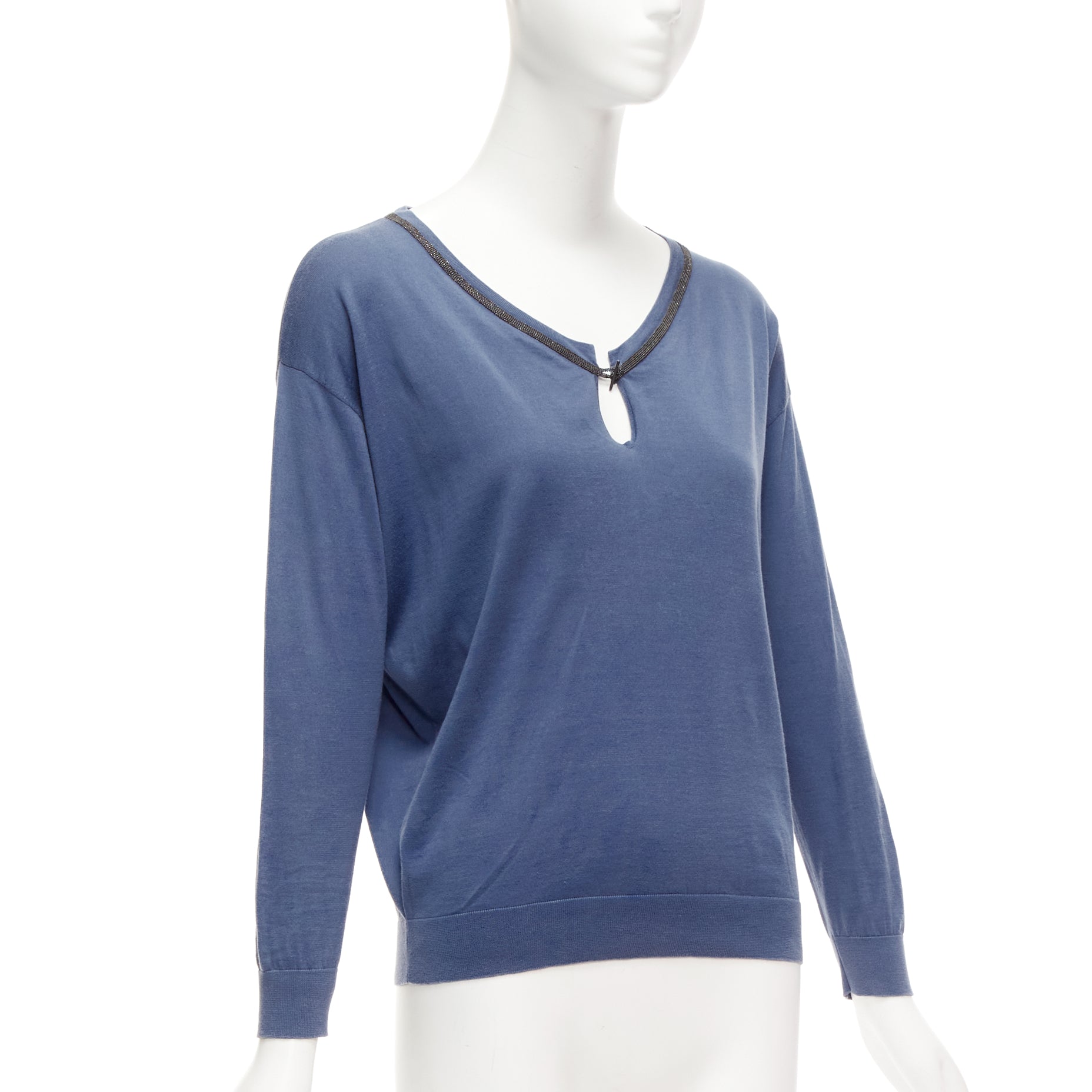 Brunello Cucinelli Beaded Keyhole Top - Image 6