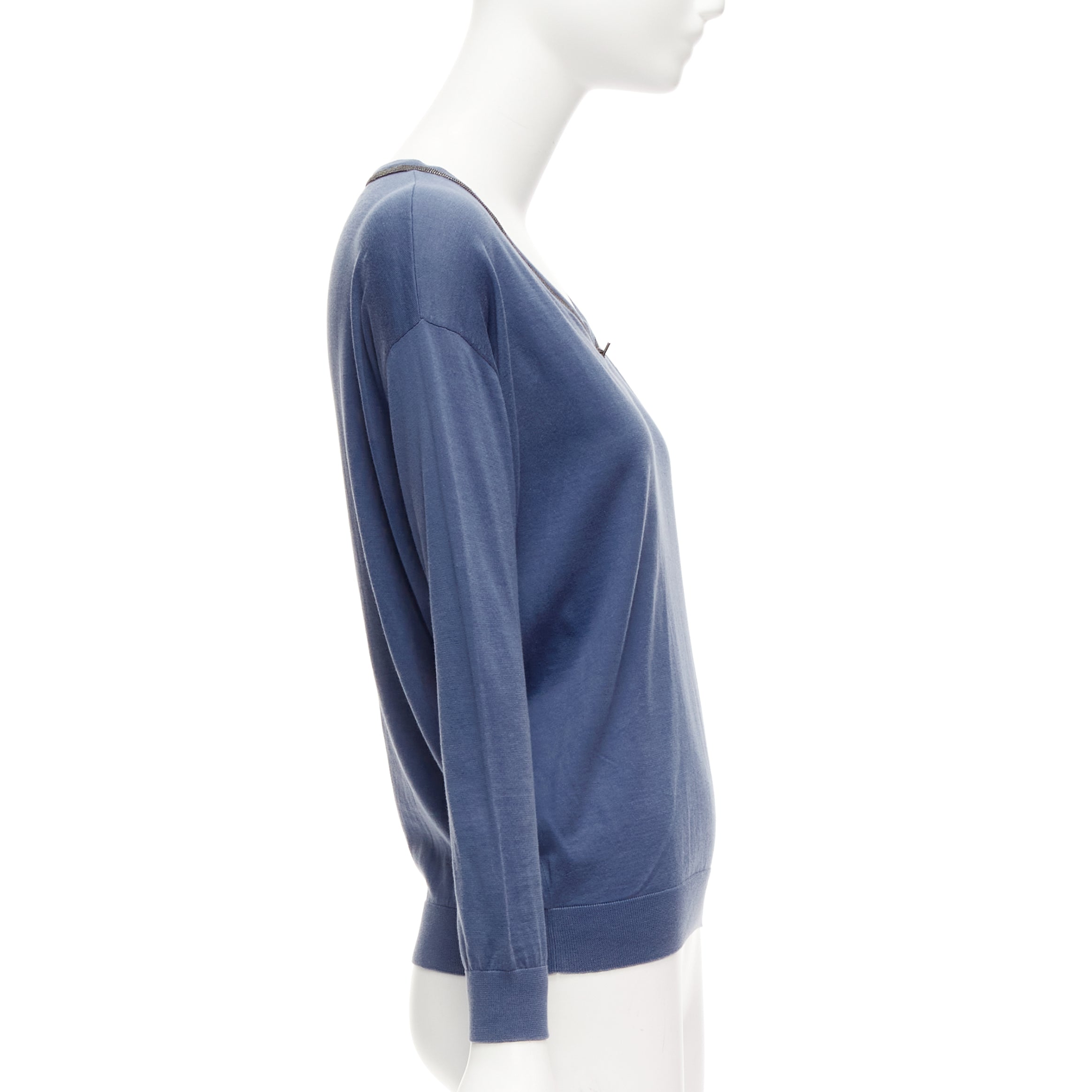 Brunello Cucinelli Beaded Keyhole Top - 4