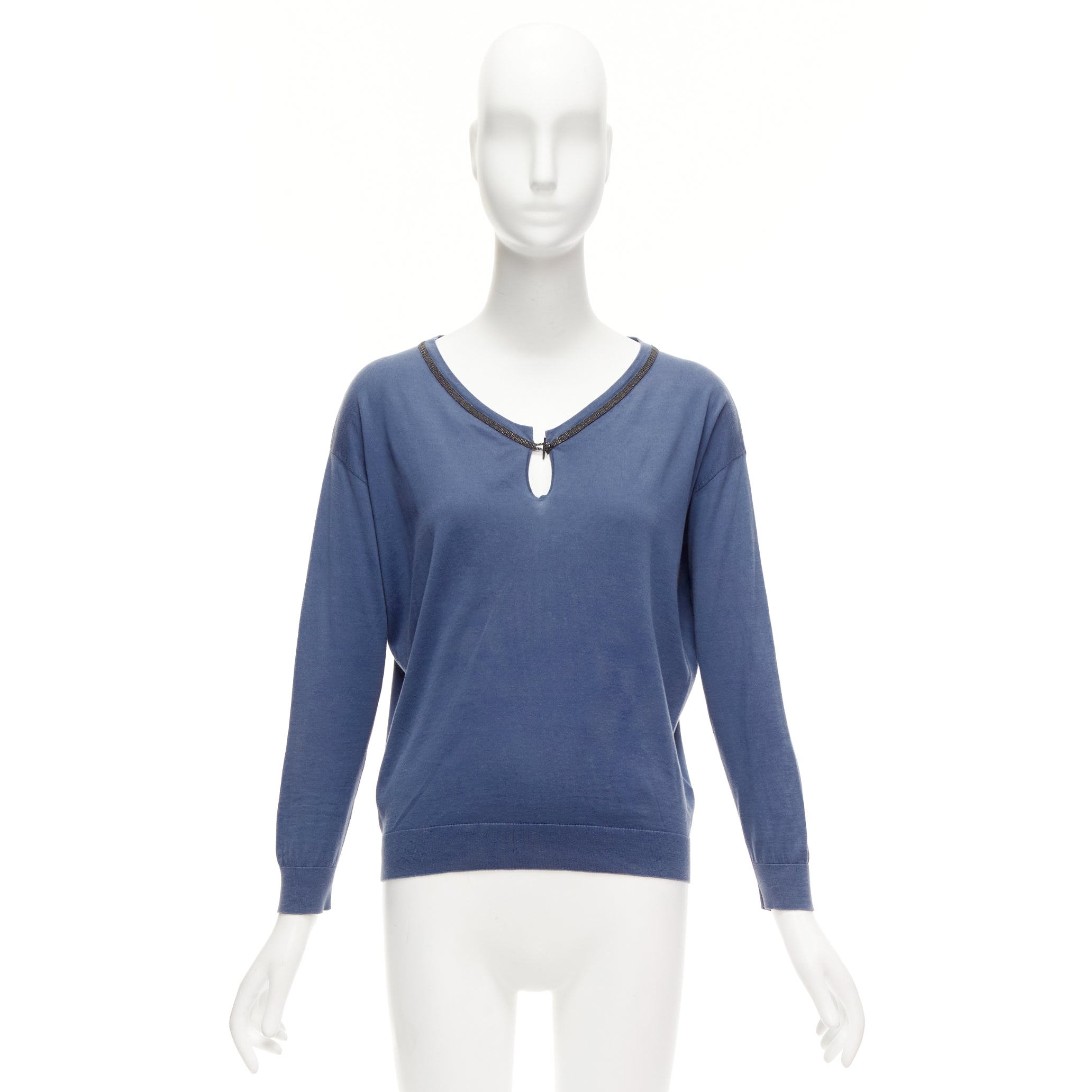 Brunello Cucinelli Beaded Keyhole Top - Image 11