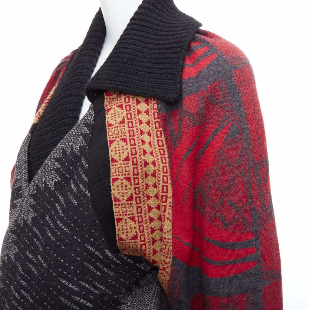 Toga Archives Ethnic Intarsia Cardigan - Back view